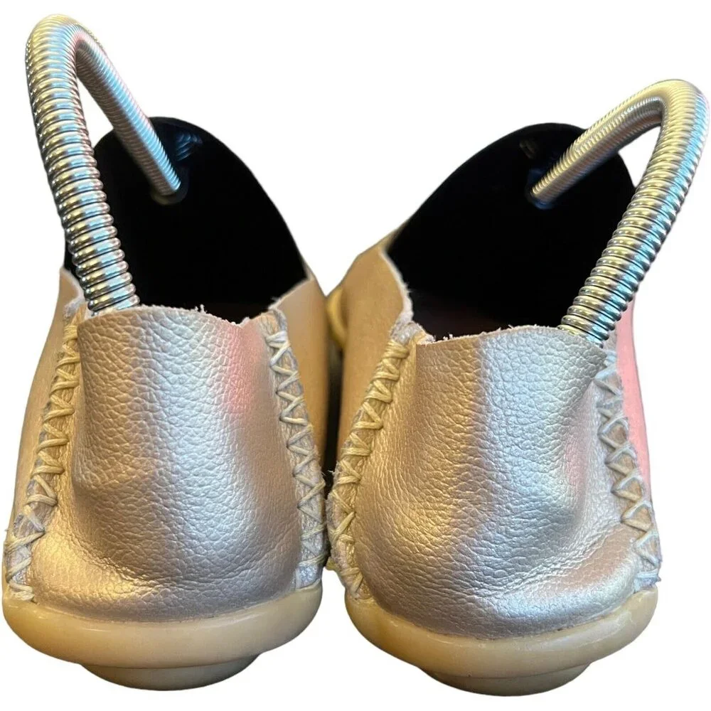 VenusCelia Woman's Comfort Waling Flats Shoes‎ Loafers Leather EU Size 39 Gold - Picture 5 of 9